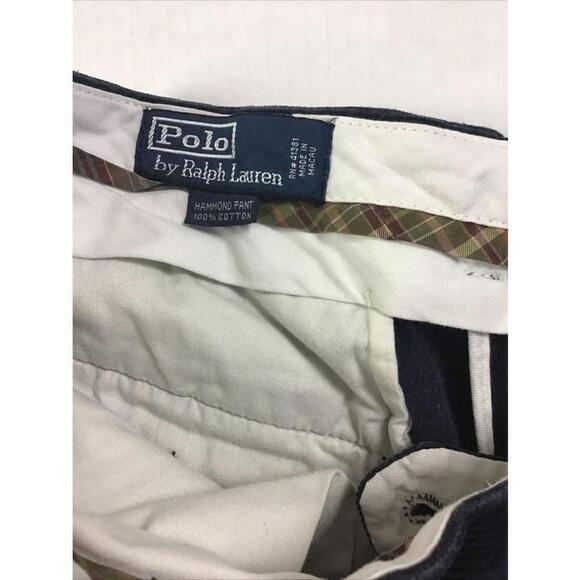 Polo Ralph Lauren Dark Navy Blue Hammond Corduroy Pants Pleated Cuffed Sz 36x30 - Picture 6 of 10
